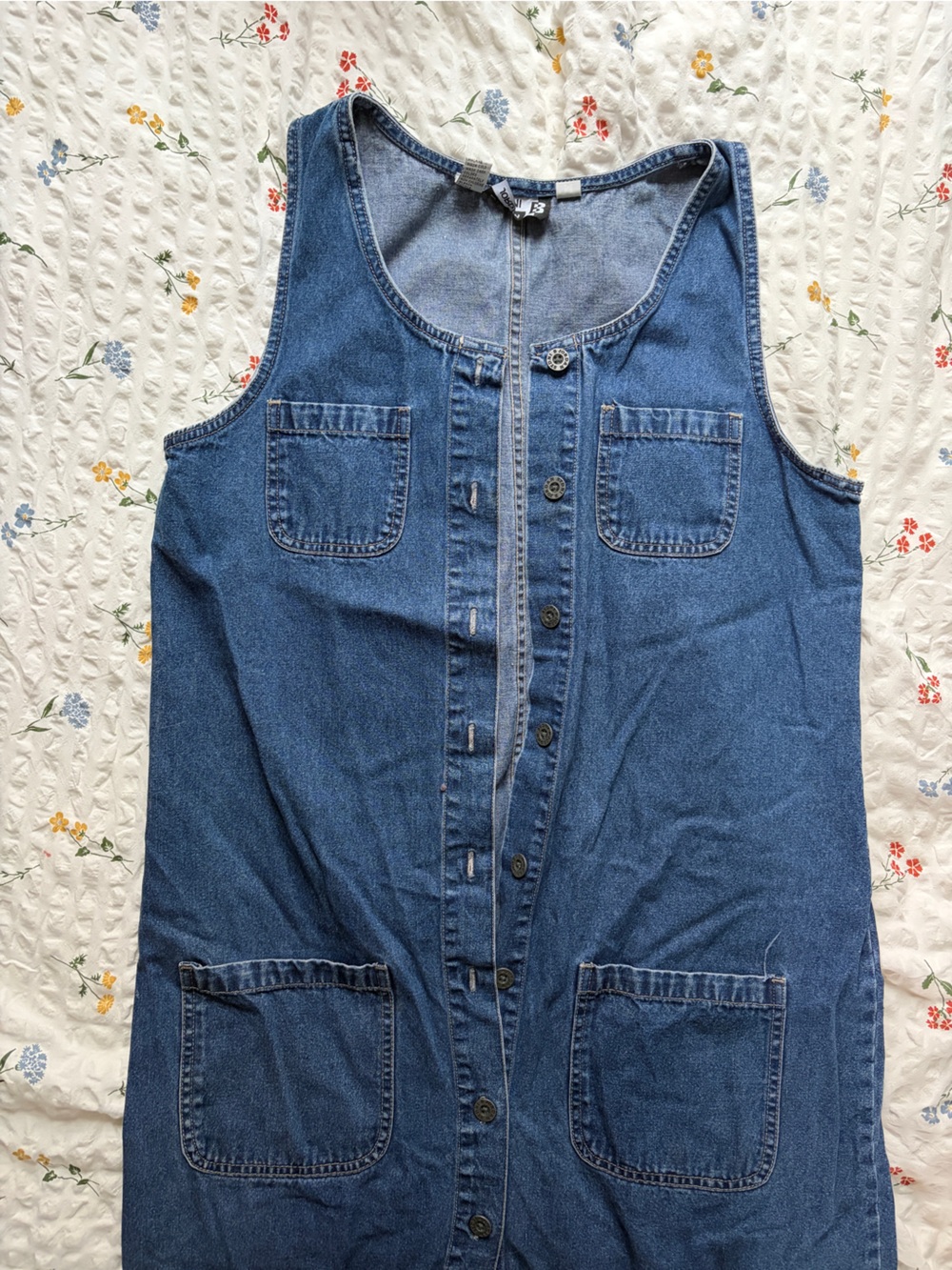 Blue Denim Button-Front Maxi Dress